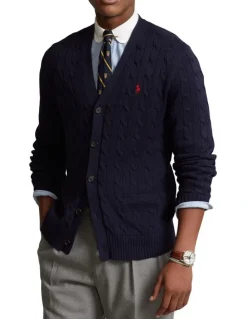 Polo Ralph Lauren Cable-Knit Cotton Cardigan in Blue