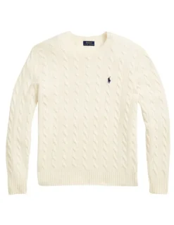 Polo Ralph Lauren Cable-Knit Wool-Cashmere Sweater in Natural