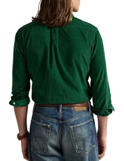 Polo Ralph Lauren Classic Fit Polo Bear Corduroy Shirt in Green