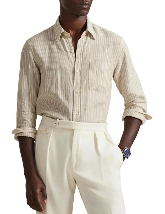 Polo Ralph Lauren Custom Fit Striped Linen Shirt