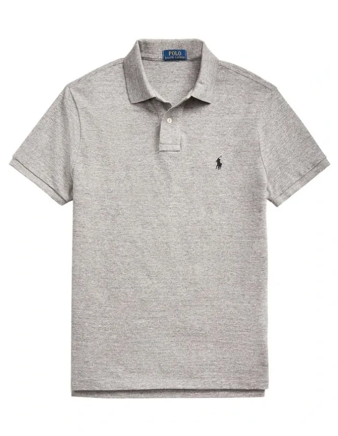 Polo Ralph Lauren Custom Slim Fit Mesh Polo Shirt in Grey