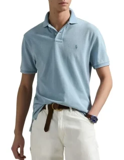 Polo Ralph Lauren Custom Slim Fit Indigo Mesh Polo Shirt
