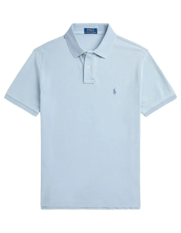 Polo Ralph Lauren Custom Slim Fit Indigo Mesh Polo Shirt