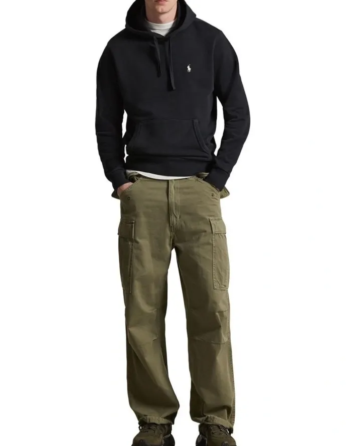 Polo Ralph Lauren Loopback Fleece Hoodie in Black