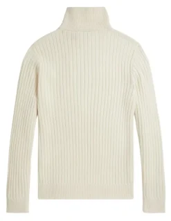 Polo Ralph Lauren Rib-Knit Wool-Cotton Sweater in Natural