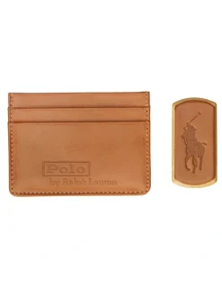 Polo Ralph Lauren Saddle Leather Card Case in Brown