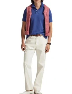 Polo Ralph Lauren The Iconic Custom Slim Fit Mesh Polo in Blue