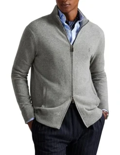 Polo Ralph Lauren Wool Full-Zip Sweater in Grey