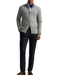 Polo Ralph Lauren Wool Full-Zip Sweater in Grey