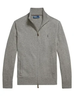 Polo Ralph Lauren Wool Full-Zip Sweater in Grey