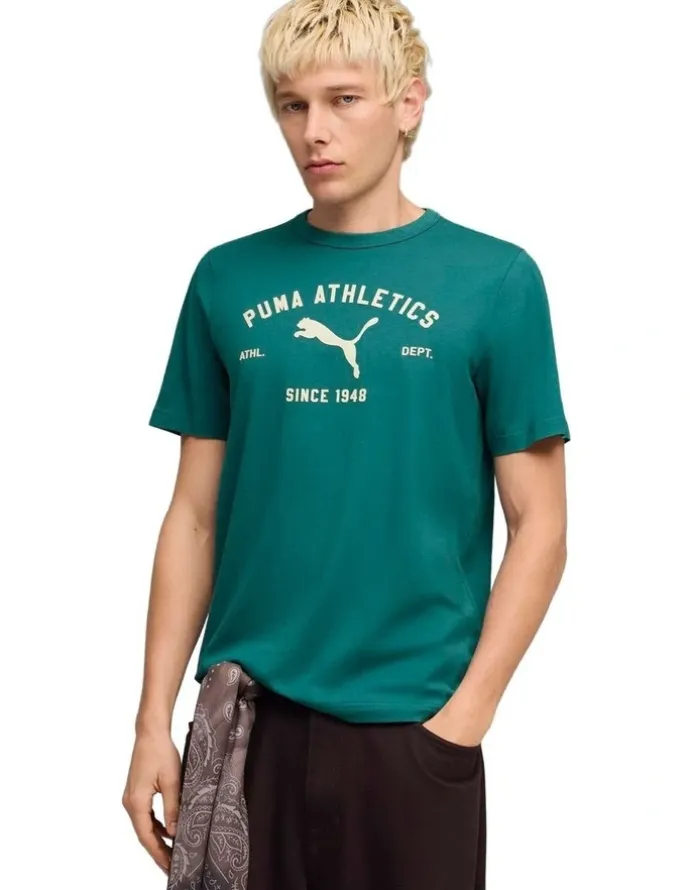 Puma Class Graphic Tee in Emerald Ice