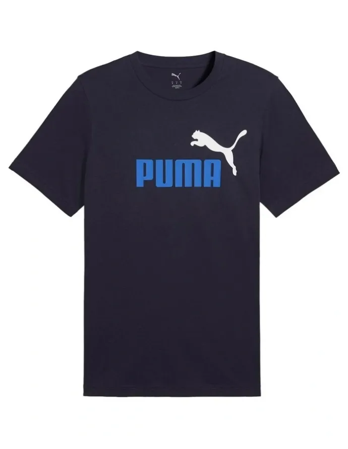 Puma Ess 2 Color No.1 Logo Tee in Blue