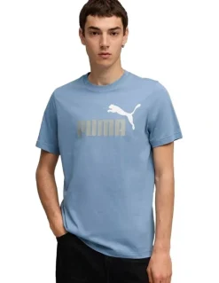 Puma Ess 2 Color No.1 Logo Tee in Blue