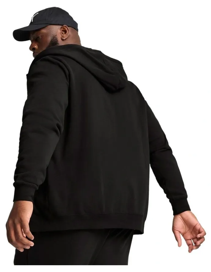 Puma Ess Full Zip Hooded Fl in Black