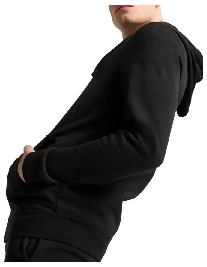 Puma Ess Full Zip Hooded Fl in Black
