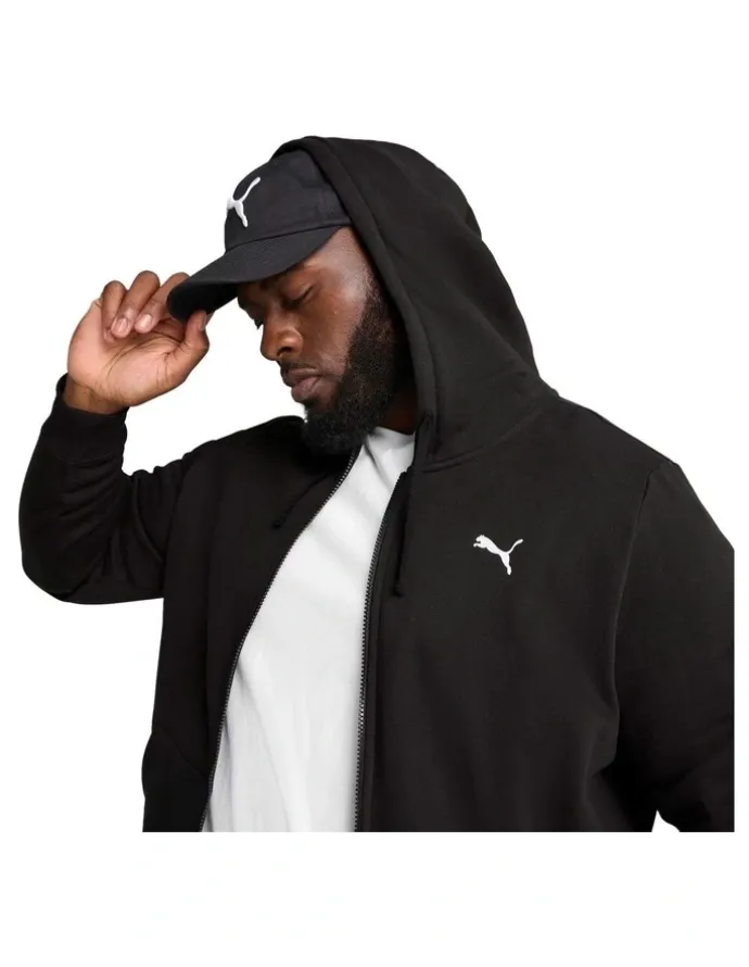 Puma Ess Full Zip Hooded Fl in Black