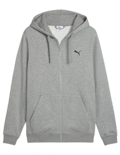 Puma Ess Full Zip Hooded Fleece Jacket in Grey