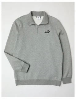 Puma Ess No. 1 Logo Half Zip Sweatshirt in Grey