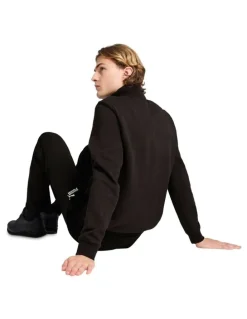 Puma Ess No. 1 Logo Half Zip Sweat Top in Black
