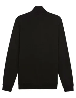 Puma Ess No. 1 Logo Half Zip Sweat Top in Black
