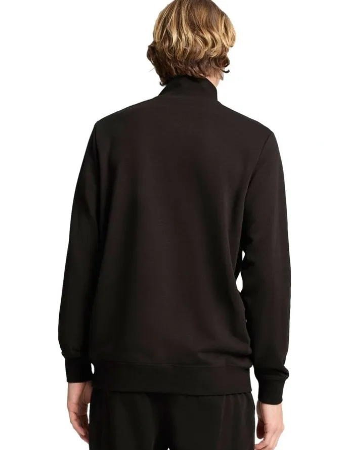 Puma Ess No. 1 Logo Half Zip Sweat Top in Black