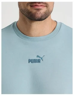Puma Essentials Crew Neck Small No.1 Logo in Seafoam