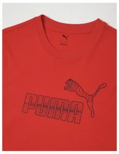 Puma Graphic No.1 Logo Tee in Red