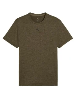 Puma M Tad Ess Heather Cat Tee in Loden Green