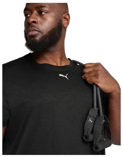 Puma M Tad Essentials Heather Cat Tee in Black