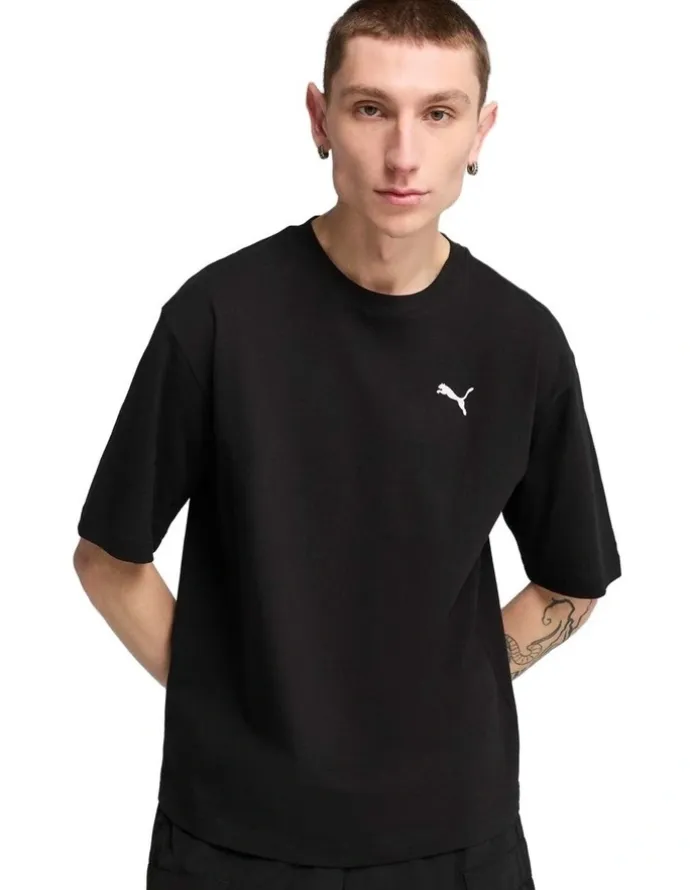 Puma Wardrobe Ess Boxy Tee in Black
