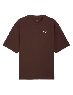 Puma Wardrobe Ess Boxy Tee in Brown