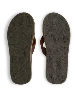 Quiksilver Carver Nubuck Thongs in Brown