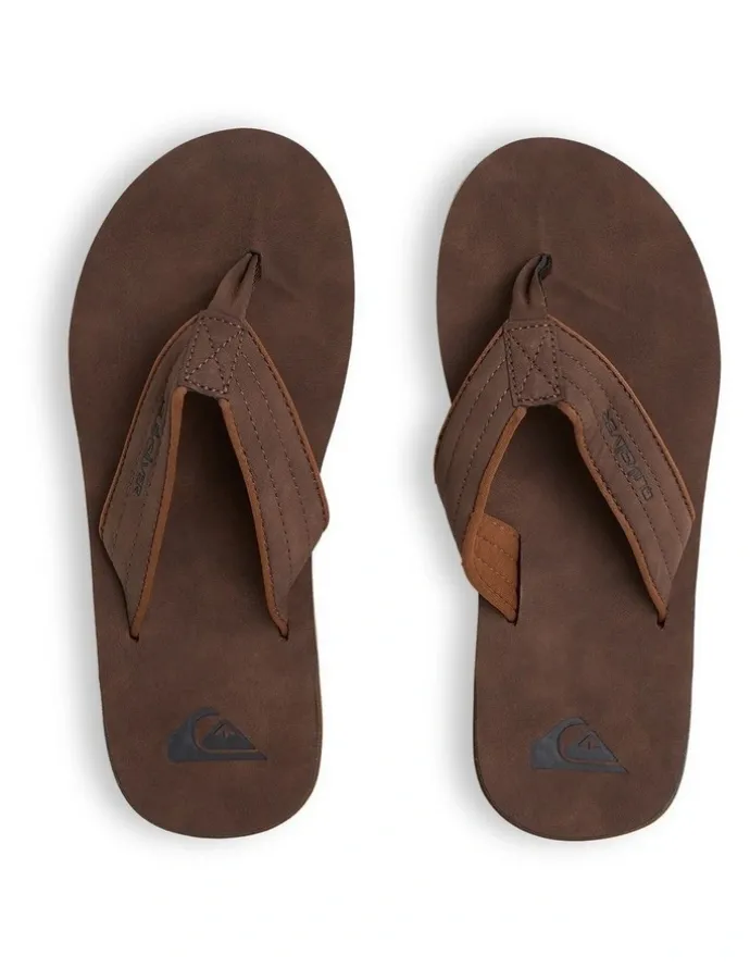Quiksilver Carver Nubuck Thongs in Brown