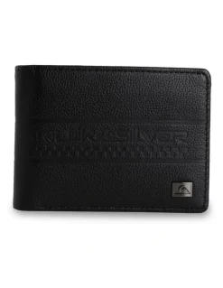 Quiksilver Gut Fiver Leather Wallet in Black