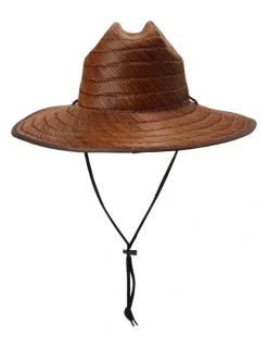 Quiksilver Pierside Taper Straw Lifeguard Hat in Brown