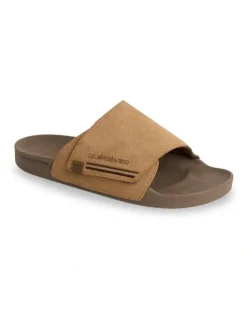 Quiksilver Sunset Suede Slides in Tan