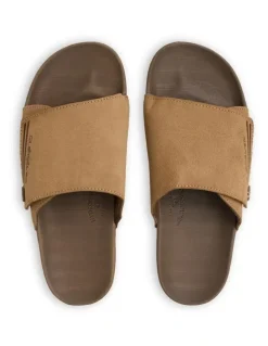 Quiksilver Sunset Suede Slides in Tan