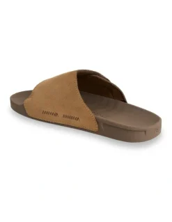 Quiksilver Sunset Suede Slides in Tan