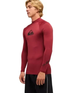 Quiksilver All Time Long Sleve Rash Vest Burnt Russet