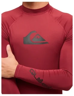 Quiksilver All Time Long Sleve Rash Vest Burnt Russet