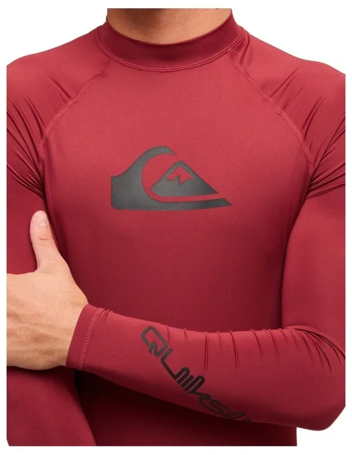 Quiksilver All Time Long Sleve Rash Vest Burnt Russet