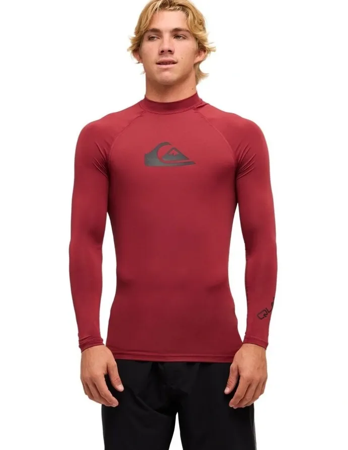 Quiksilver All Time Long Sleve Rash Vest Burnt Russet