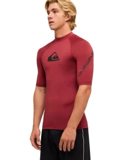 Quiksilver All Time Short Sleeve Rash Vest Burnt Russet