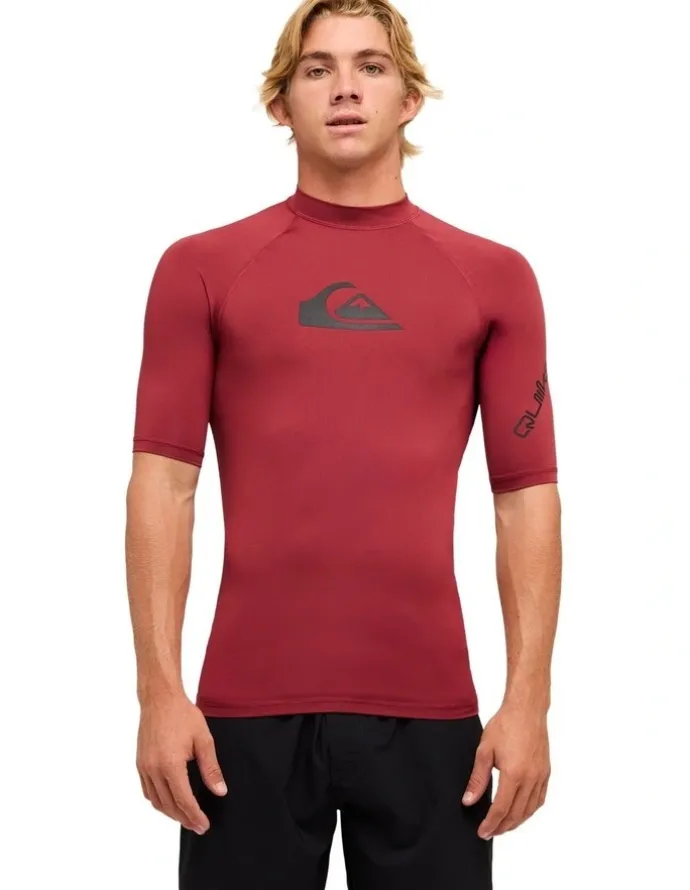 Quiksilver All Time Short Sleeve Rash Vest Burnt Russet