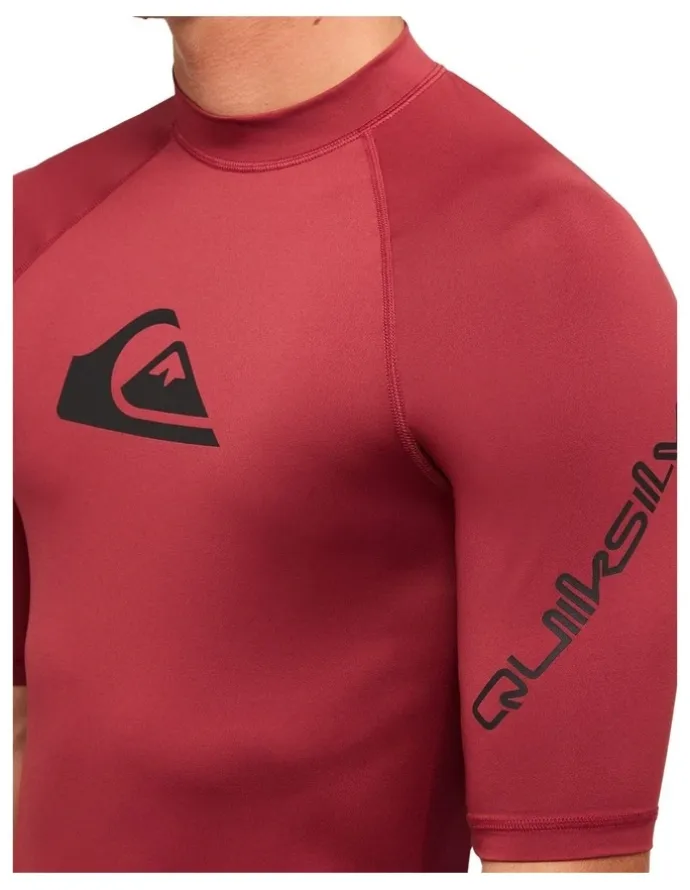 Quiksilver All Time Short Sleeve Rash Vest Burnt Russet