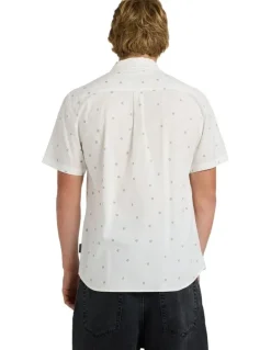 Quiksilver Apero Classic Short Sleeve Shirt Snow White Ditsy Hibiscus