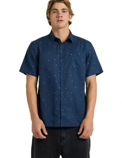 Quiksilver Apero Classic Short Sleeve Shirt Dark Ditsy Hibiscus Wove