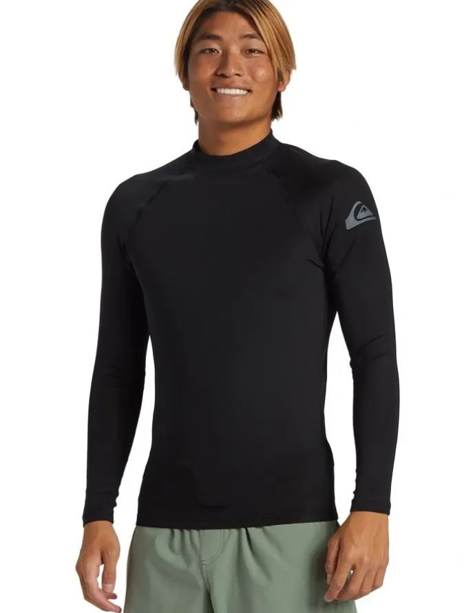 Quiksilver Everyday Heat Long Sleeve UPF 50 Surf T-Shirt in Black