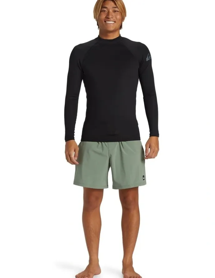 Quiksilver Everyday Heat Long Sleeve UPF 50 Surf T-Shirt in Black