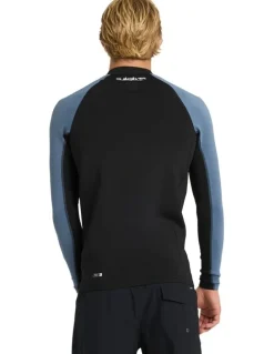 Quiksilver Everyday Heat Panel Long Sleeve Rash Vest in Black